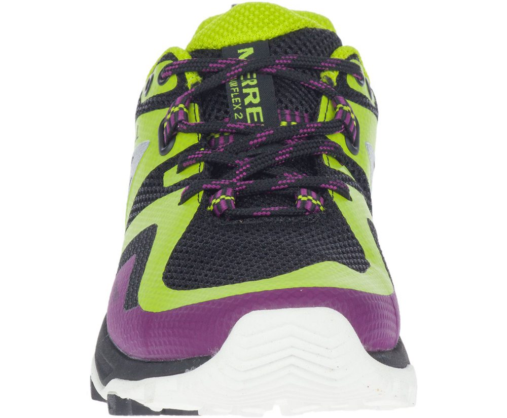 Merrell Hiking Shoes Black/Green - MQM Flex 2 - Womens 39NBRAOPY